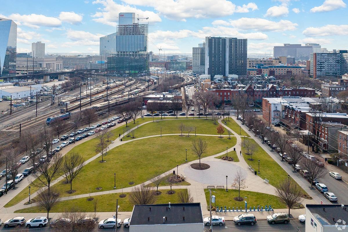 Drexel Park in Central University City, offers locals access to green space and walking paths.