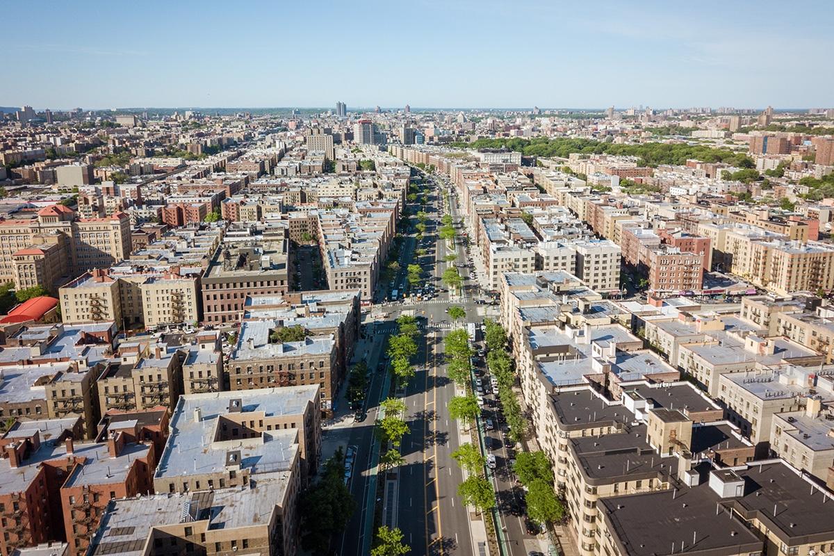 The Grand Concourse in the Bronx is lined with apartment communities.