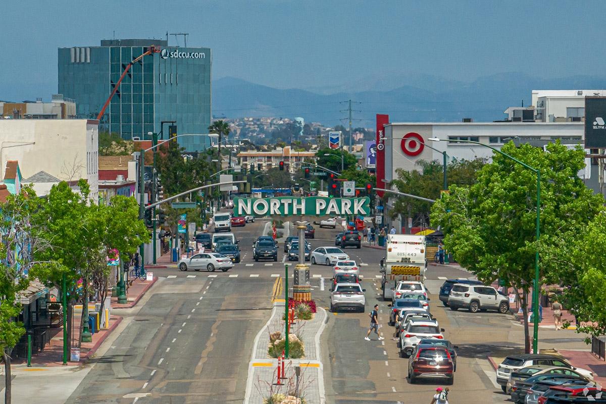 North Park has both commercial and residential streets.