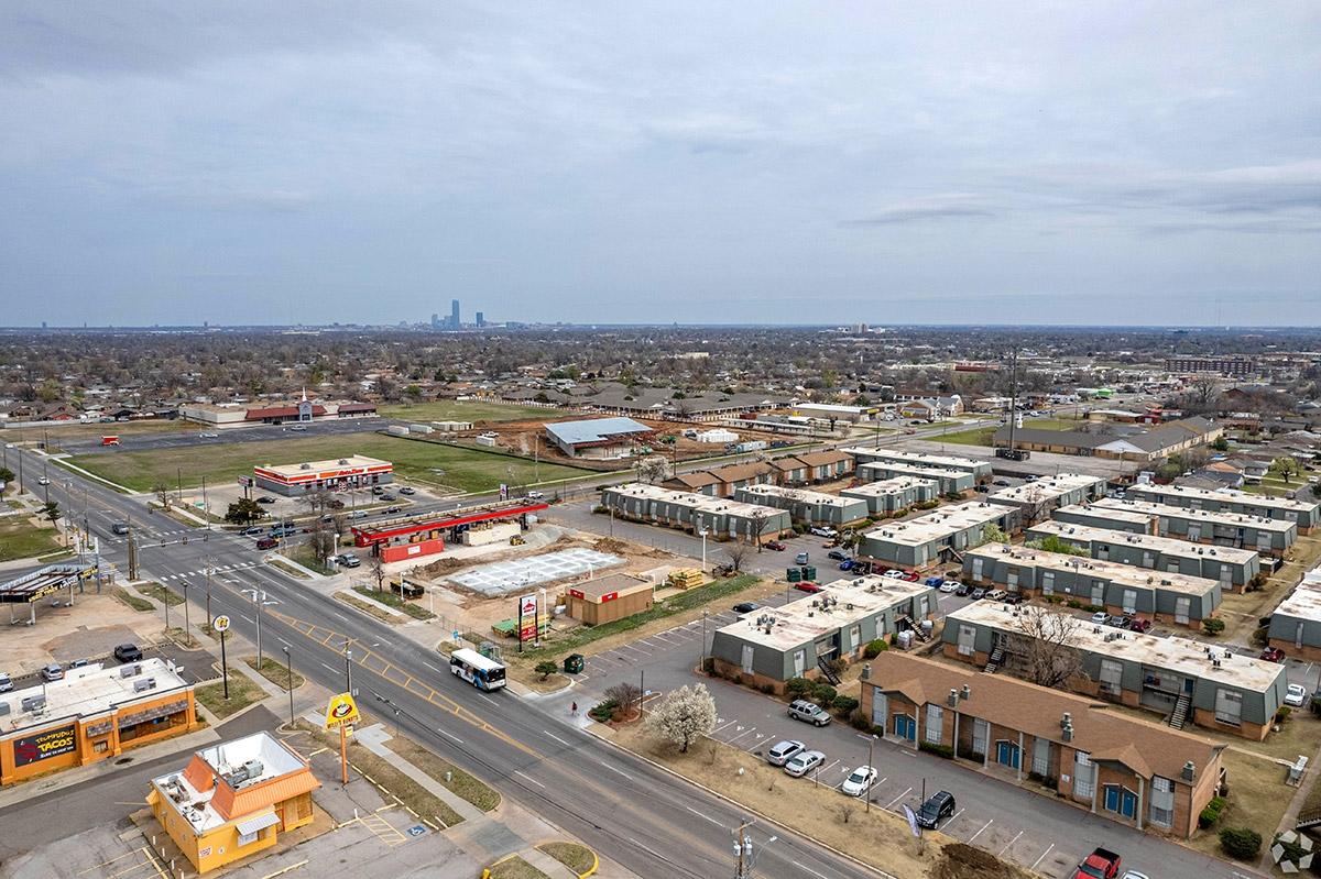 Hillcrest is a quiet, residential neighborhood with a few shops.
