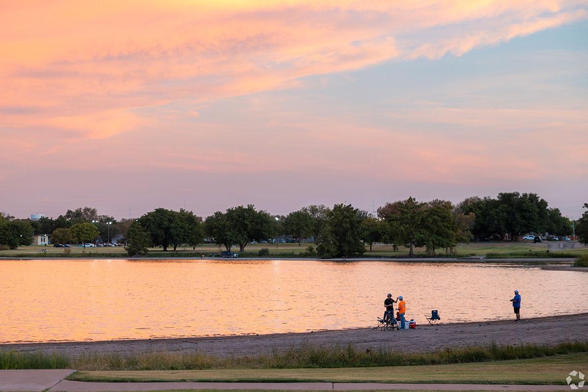 Maxey Park has trails and lakes for renters to enjoy.