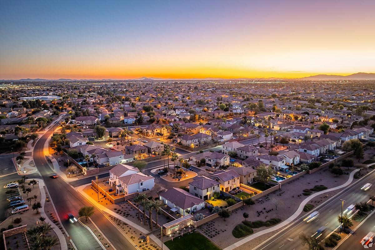 Neighborhoods in Gilbert have a quiet, suburban atmosphere.