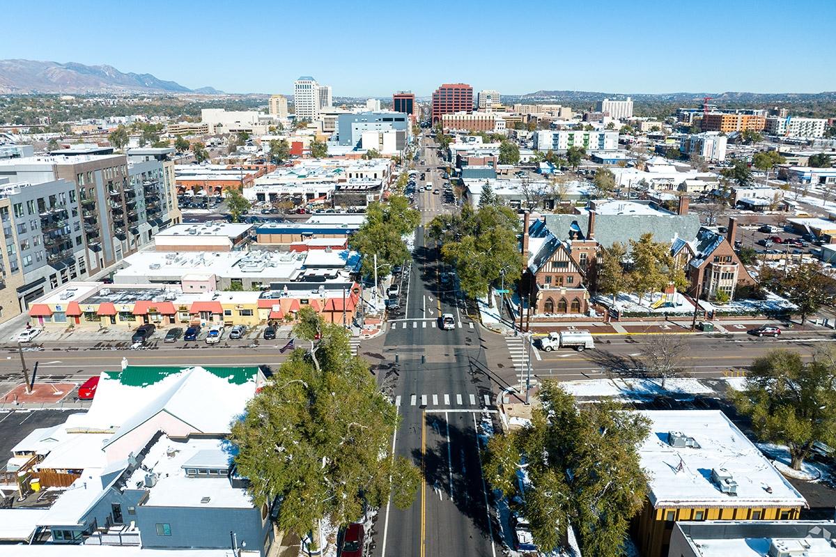 Downtown Colorado Springs is centered on North Tejon Street.