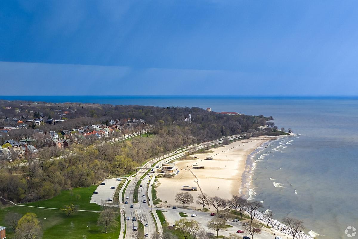Beaches stretch in front of houses in Northpoint, due to its location on the lakefront.