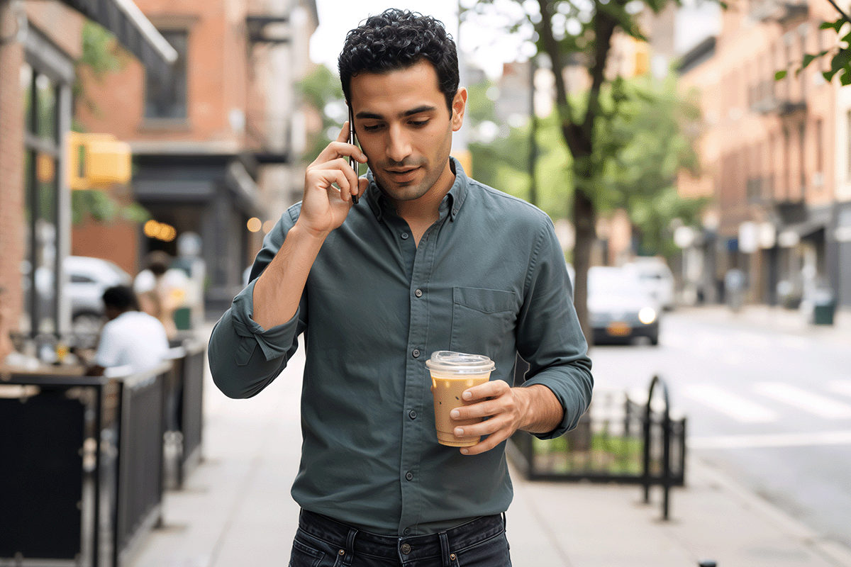 Renter talking on the phone