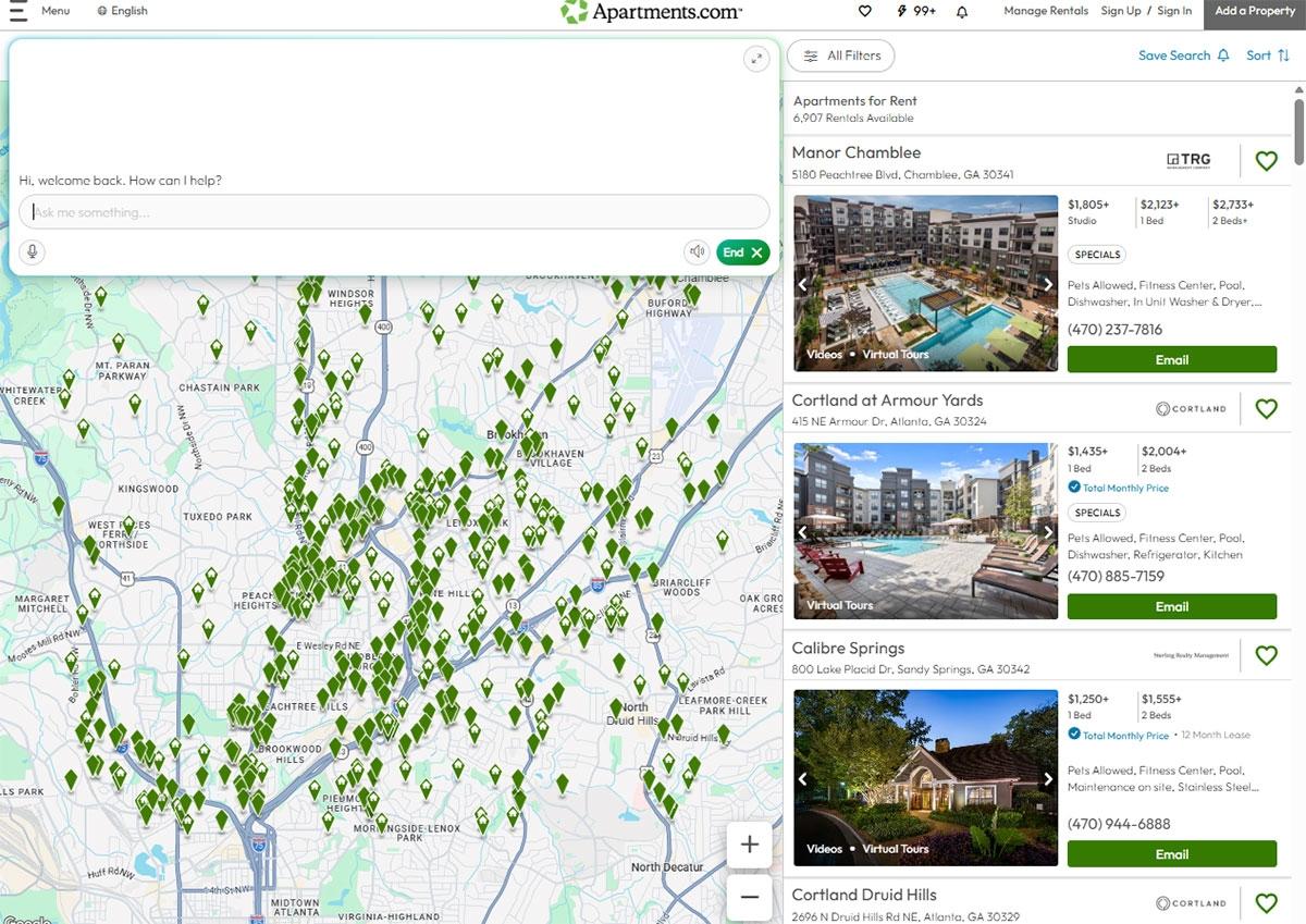 Apartments.com Ai allows renters to search rentals using conversational language.