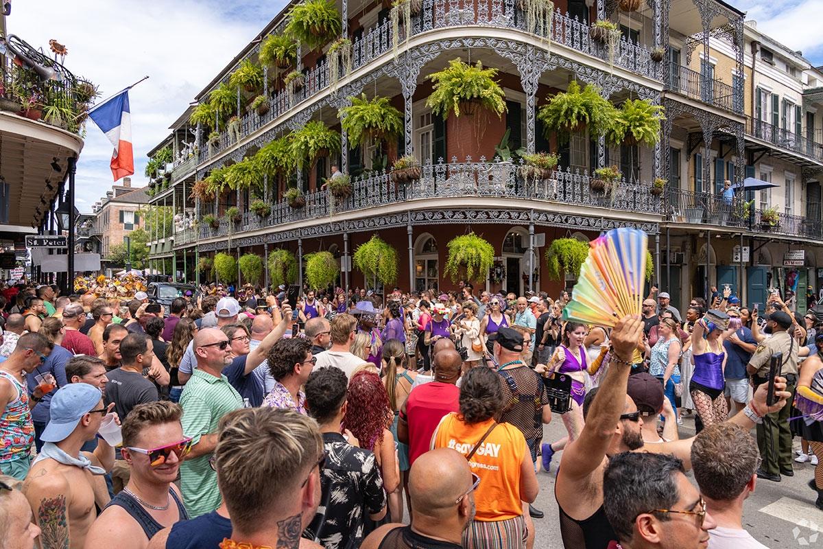 The French Quarter hosts festivals throughout the year and is the main tourist attraction of New Orleans.