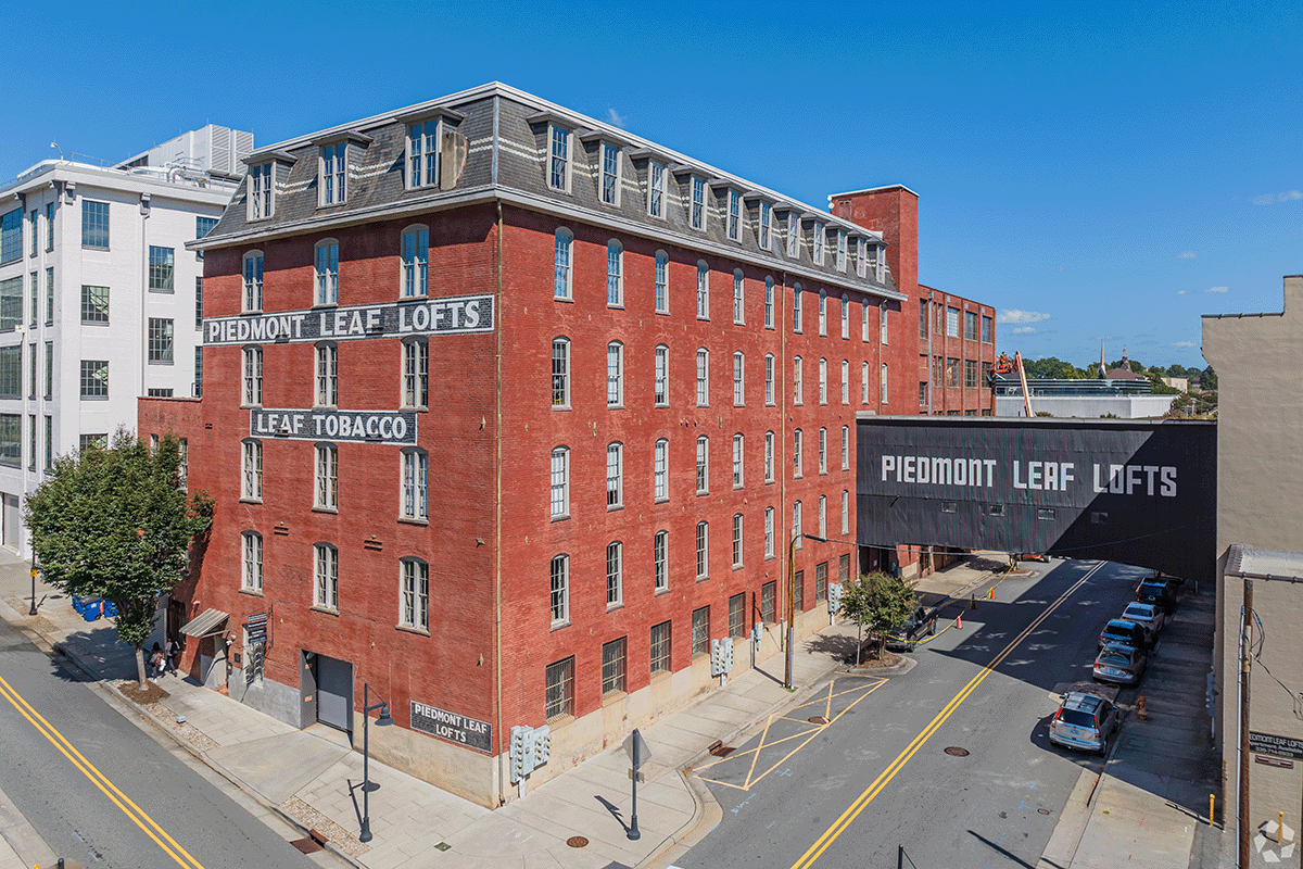 Former tobacco production buildings now function as stylish lofts in the Innovation Quarter in Winston-Salem.