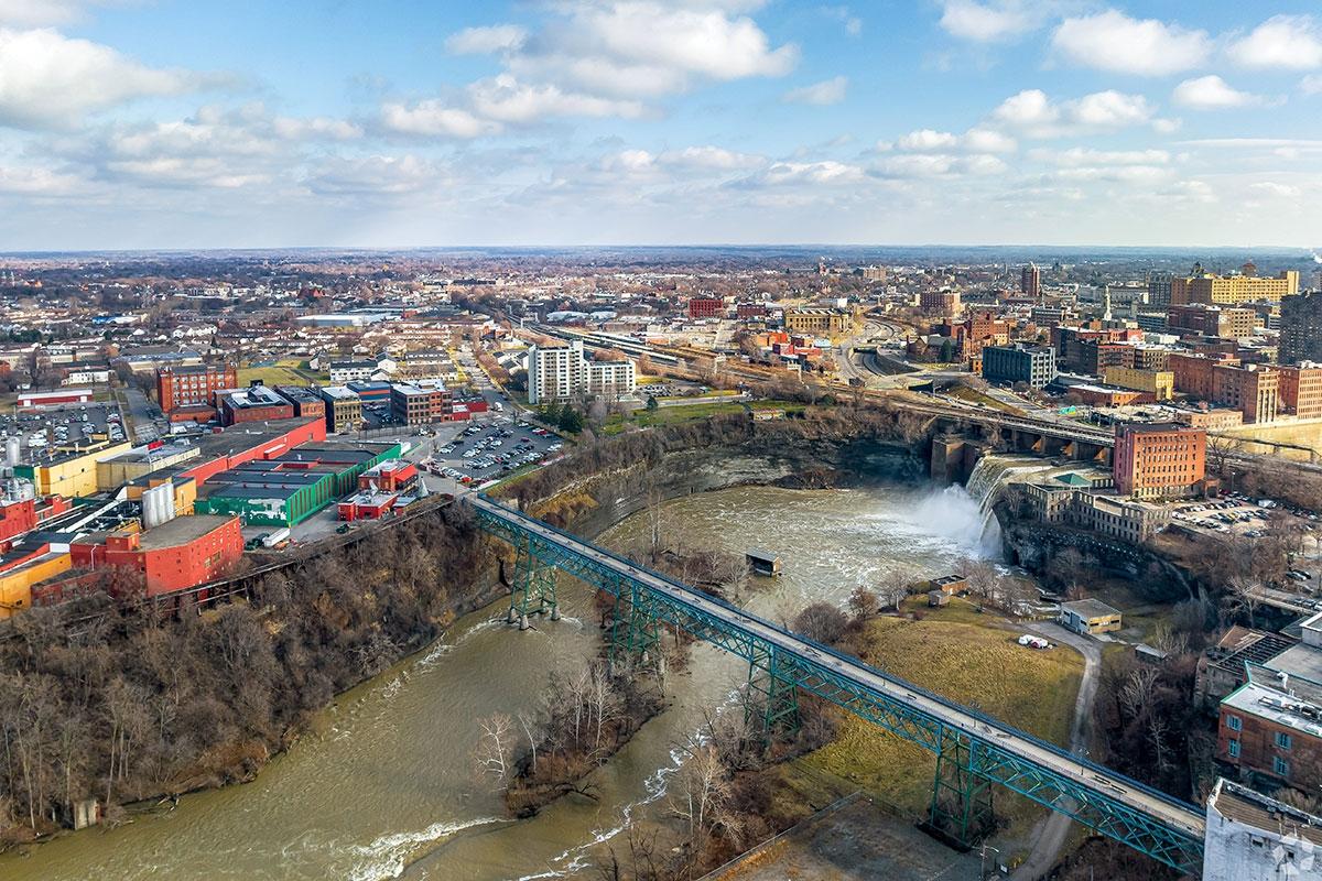 Upper Falls is named after the Upper Falls of the Genesee River.