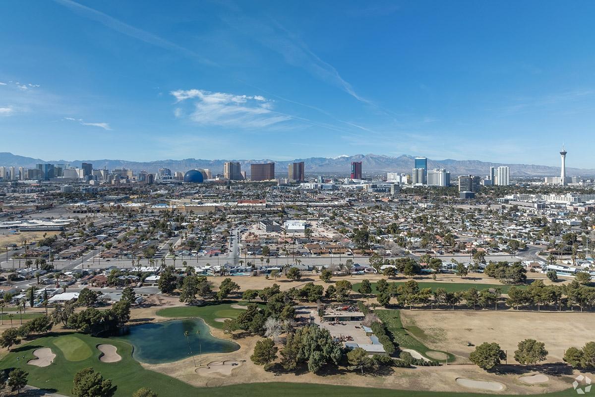 Paradise Palms has golf courses on one side, homes and apartment communities in the middle, and a mall on the other side.