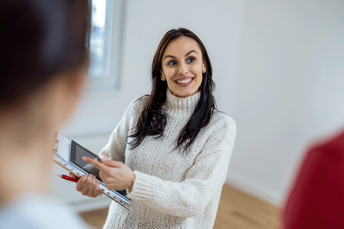 Leasing Agent Going Through Apartment Walkthrough