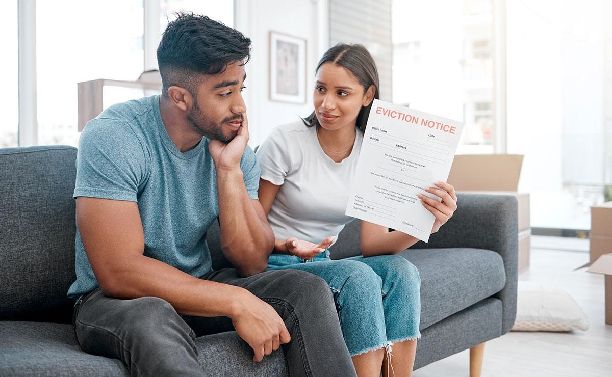 Renters receiving an eviction notice for being too loud. 