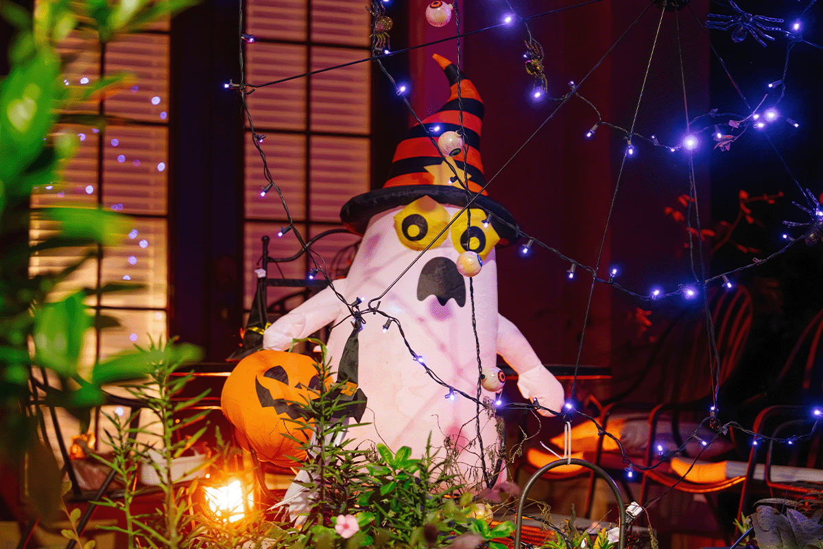 Halloween inflatable on patio