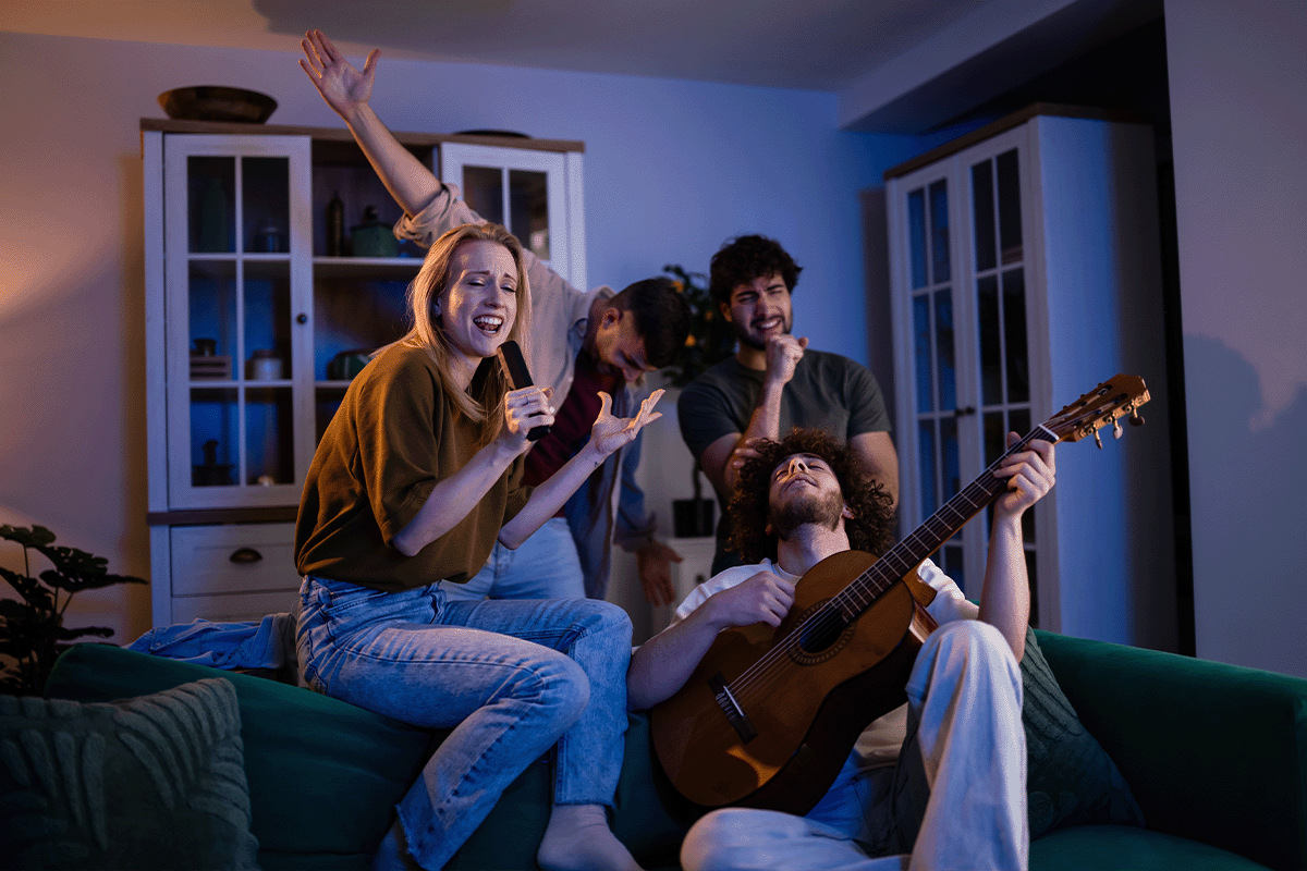 People partying at an apartment