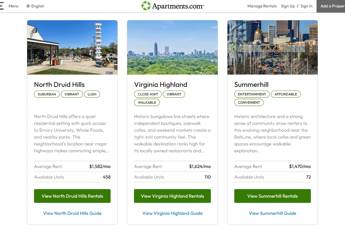 Best Neighborhoods Cards