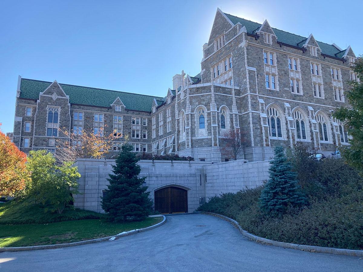 Photo of a building on the Boston College campus.