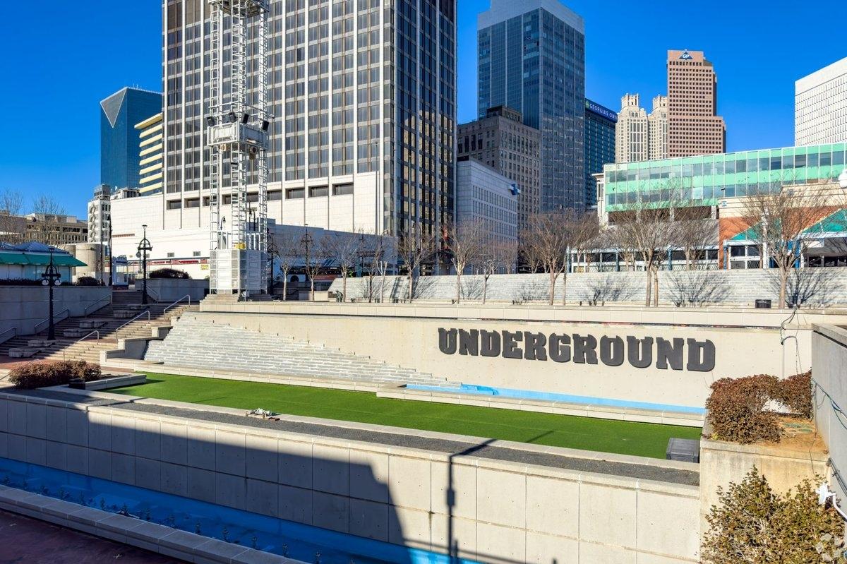 The Atlanta Underground sign is a landmark of Centennial Yards.
