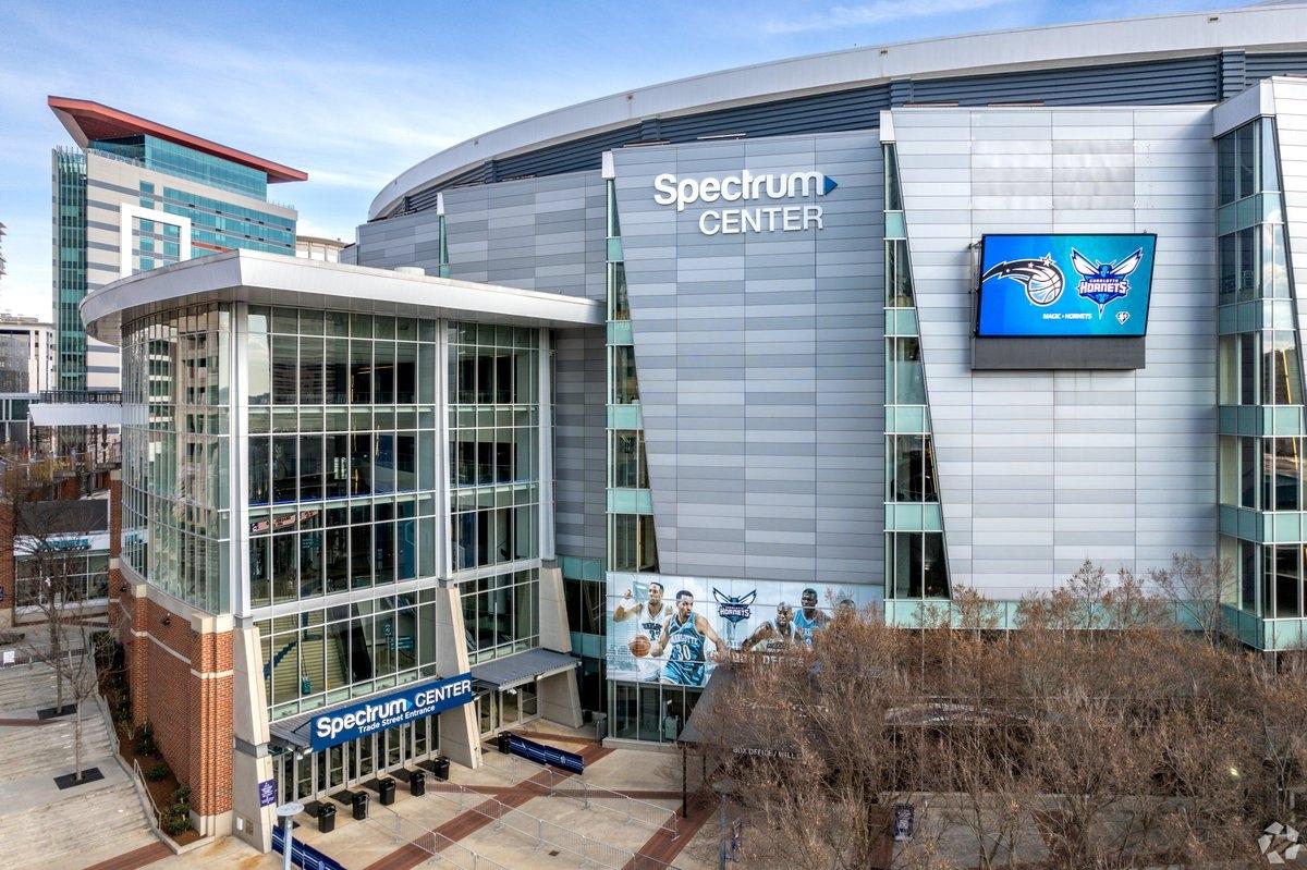 The Spectrum Center is a modern-looking arena.
