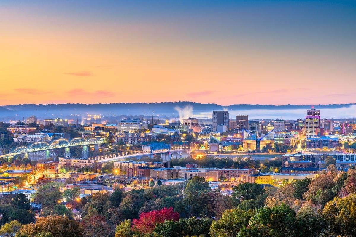 The trees of Chattanooga's skyline turn red during fall.