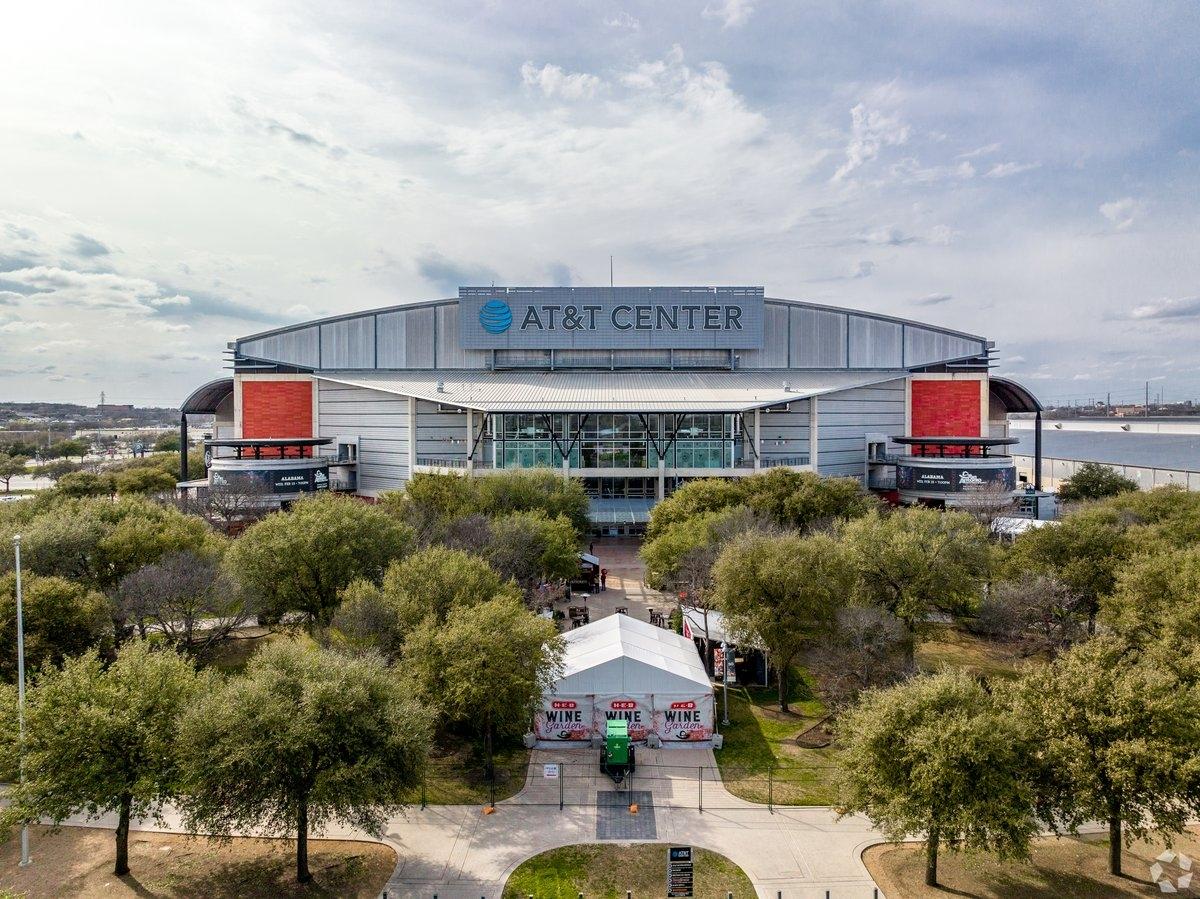 Frost Bank Center has a large entrance and was once called AT&T Center.