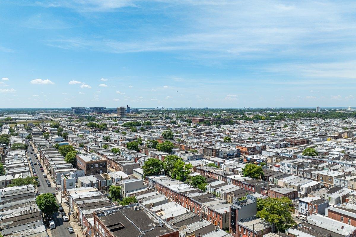 Xfinity Mobile Arena sits in the distance of Philadelphia.