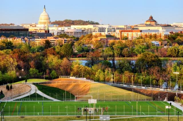 Scenic skyline view of Washington, DC