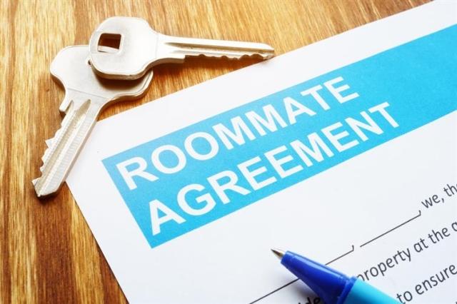 An image of a paper roommate agreement