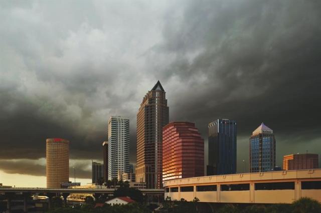 Tampa on a stormy day.