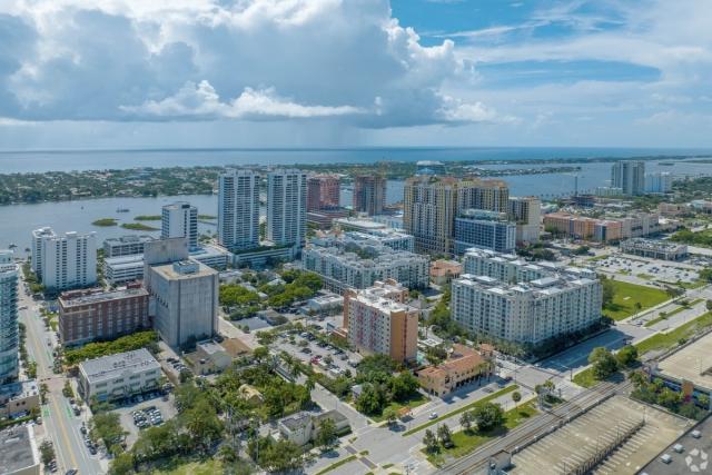 An aerial view of Downtown West Palm Beach.