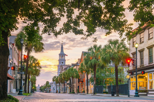 Charleston South Carolina at sunset