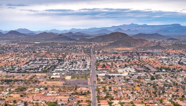 Aerial view of Phoenix, Arizona.