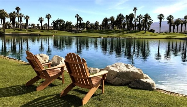 Lake and chairs in Palm Desert, CA