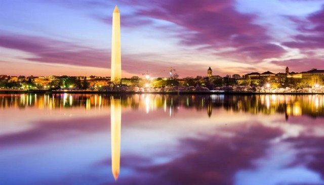 Purple and blue sky over Washington, D.C.