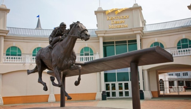Horse statue outside the Kentucky Derby Museum in Louisville, Kentucky.