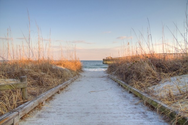 Sandy walkway to a beach in South Carolina