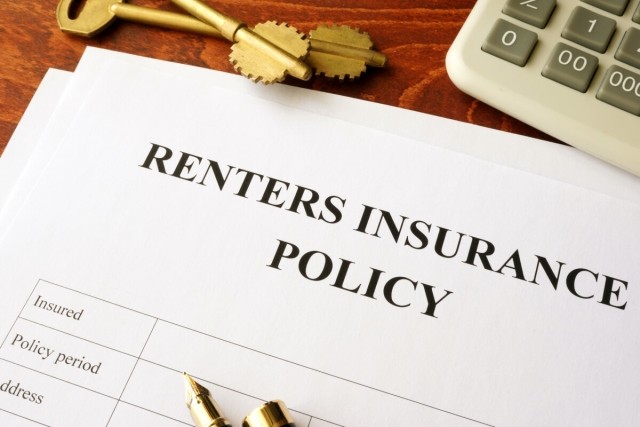 A renters insurance policy sheet