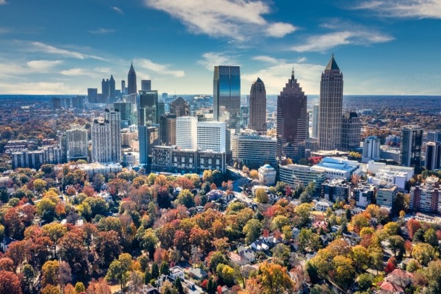 The Atlanta Skyline on a beautiful, clear day