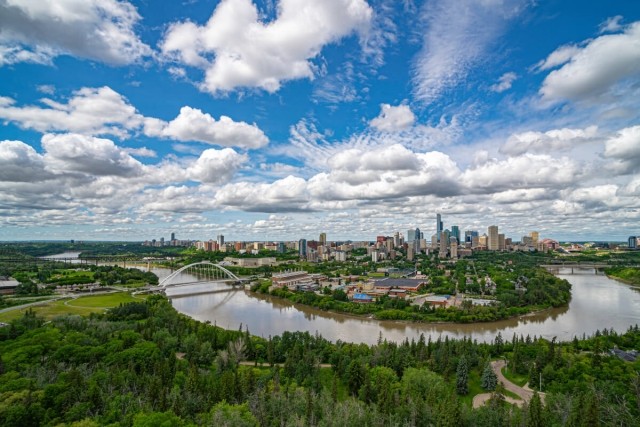 Birds eye view of Edmonton, AB