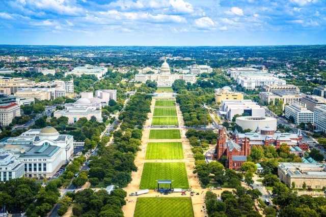Washington, D.C. Mall from an aerial view