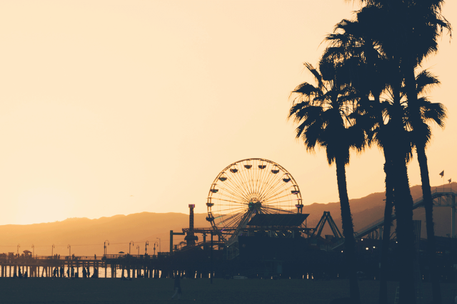 Santa Monica Boardwalk At sunset