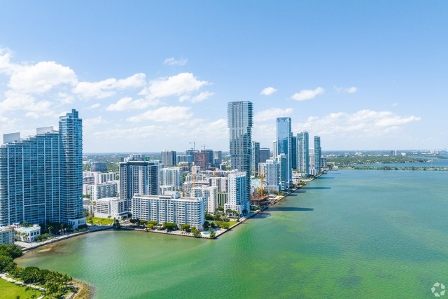 Miami's shoreline is filled with high-rise apartment communities and condos.